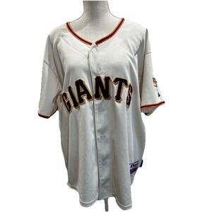 Vintage San Francisco Giants Cream #35 Majestic Authentic MLB Jersey Men's 48 XL
